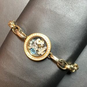 Origami Owl Gold Locket Bracelet and Charms